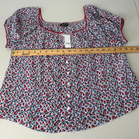 NWT J Crew Cap Sleeve Top Size M Poppy Crepe de Chine - Picture 6 of 9
